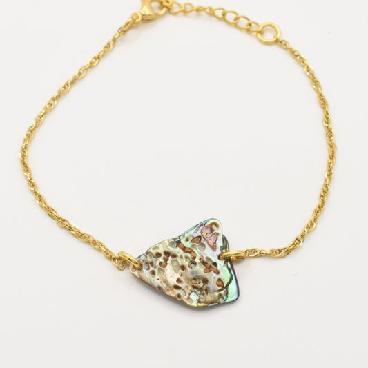 Armband | Paua-Muschel Hau aus Edelstahl in Gold