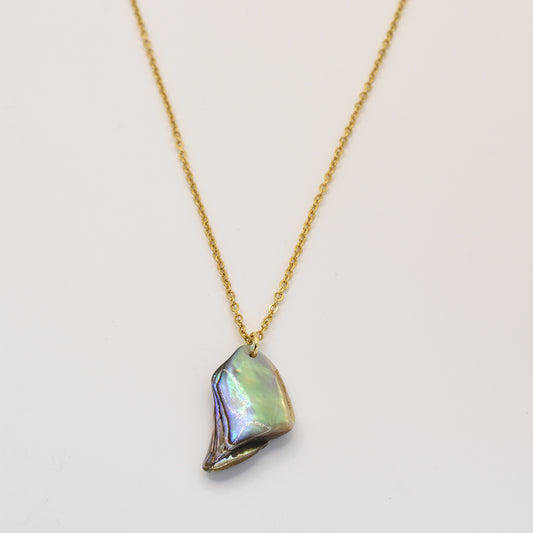 Collar | Concha de paua Hine 40 cm de acero inoxidable en dorado