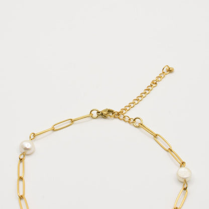 Fußkettchen | Pearl Link aus Edelstahl in Gold