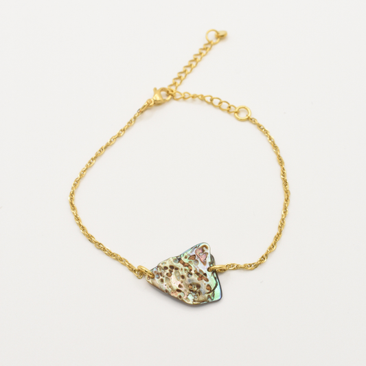 Armband | Paua-Muschel Hau aus Edelstahl in Gold