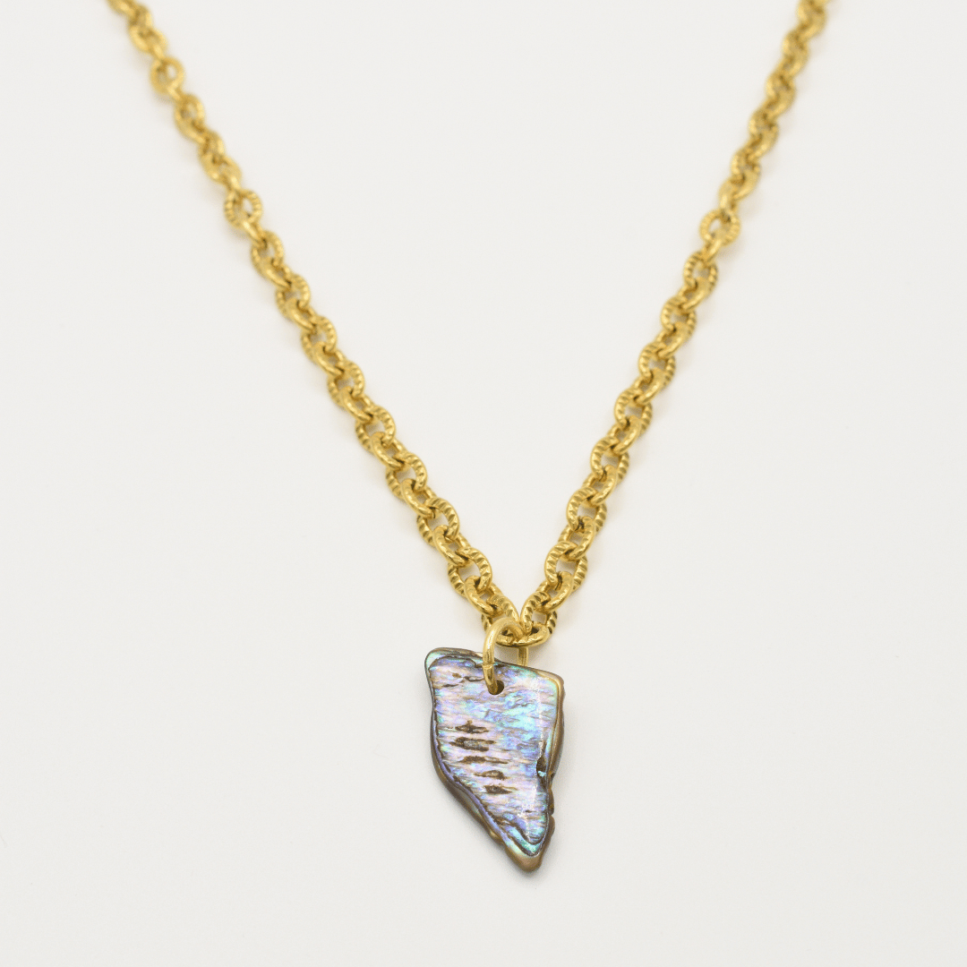 Collar | Concha Paua Aroha 40 cm de acero inoxidable en oro