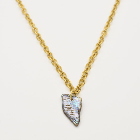 Halskette | Paua-Muschel Aroha 40 cm aus Edelstahl in Gold