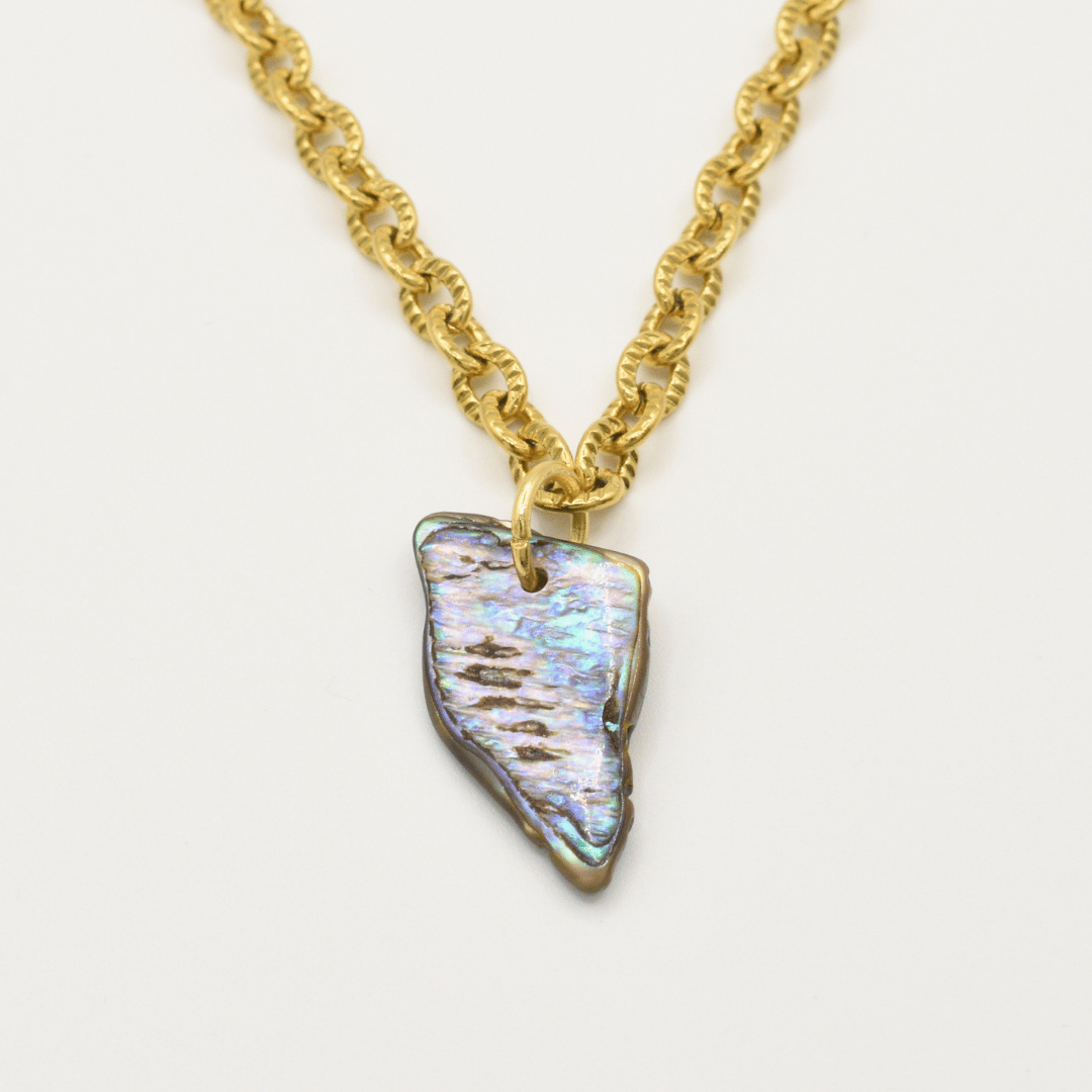 Collar | Concha Paua Aroha 40 cm de acero inoxidable en oro