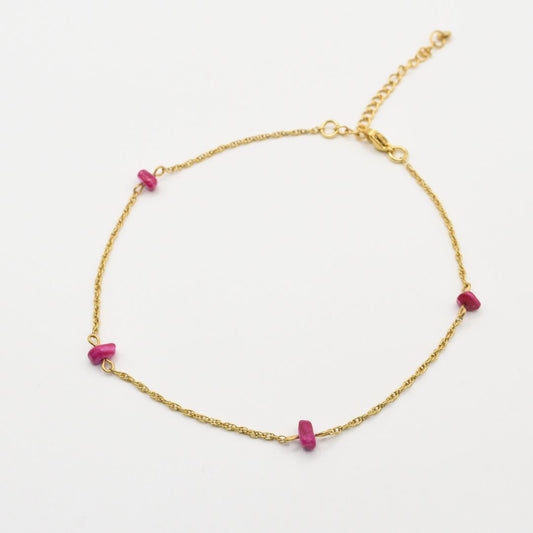 Anklet | Ruby Shells in Gold Stainless Steel
