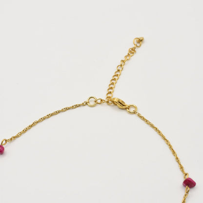 Fußkettchen | Muschel Rubin aus Edelstahl in Gold