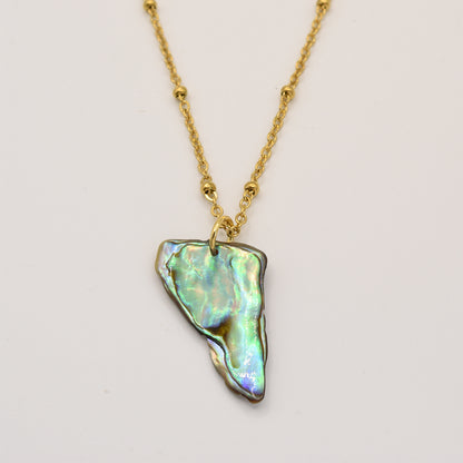 Halskette | Paua-Muschel Hine 40 cm aus Edelstahl in Gold