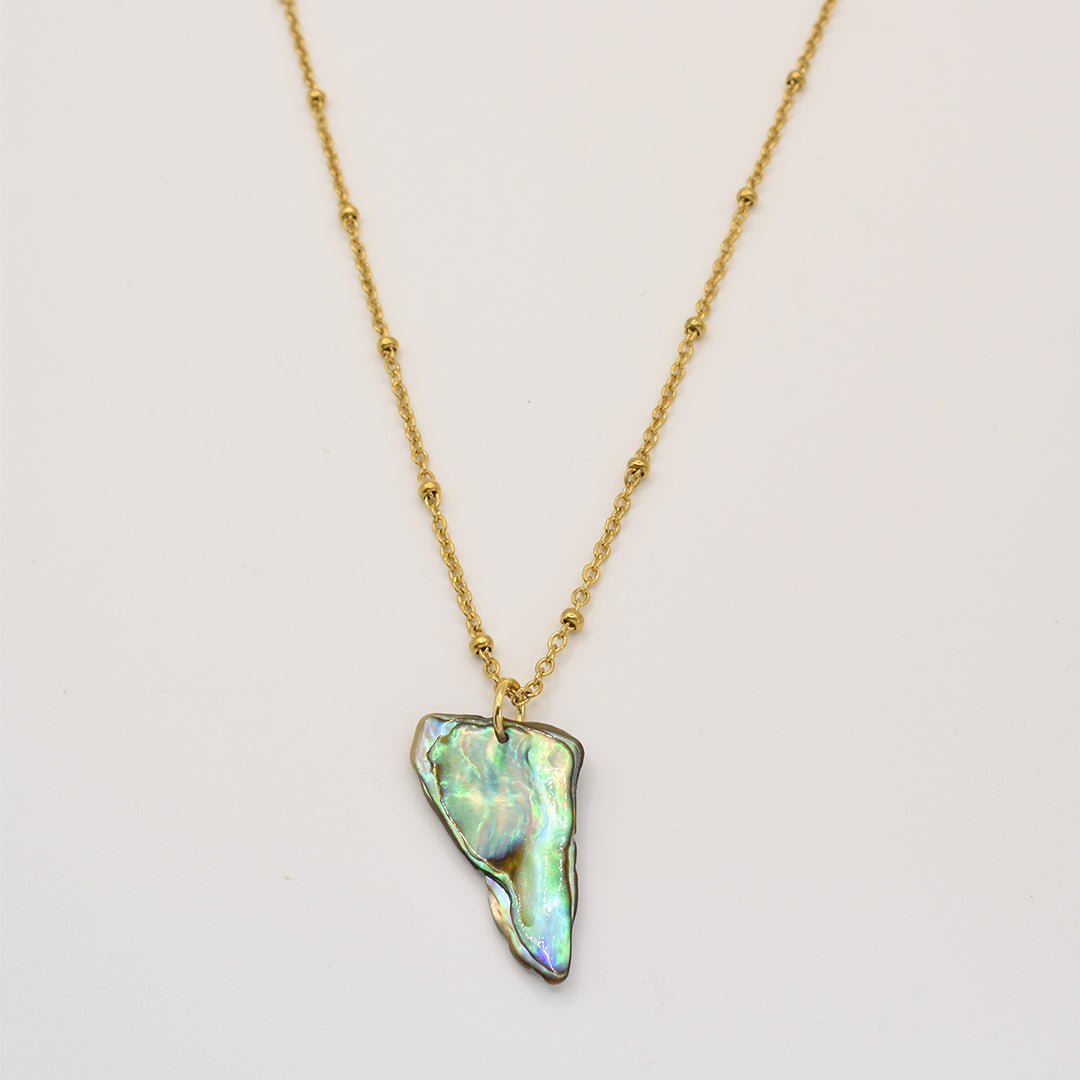 Halskette | Paua-Muschel Hine 40 cm aus Edelstahl in Gold