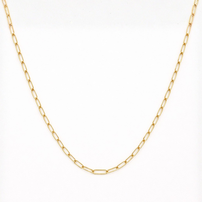 The "Create Your Own Silver" necklace by Salty Dreamers features a delicate handmade chain with elongated oval links, shown against a plain white background.